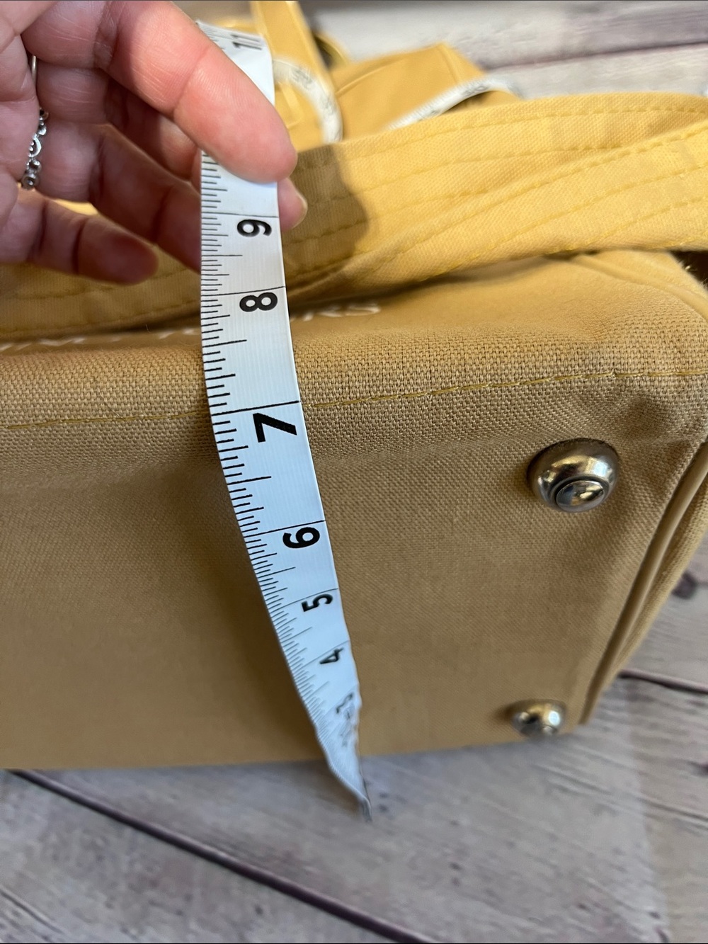 Tan Canvas Travel Tote Bag - Picture 7 of 9
